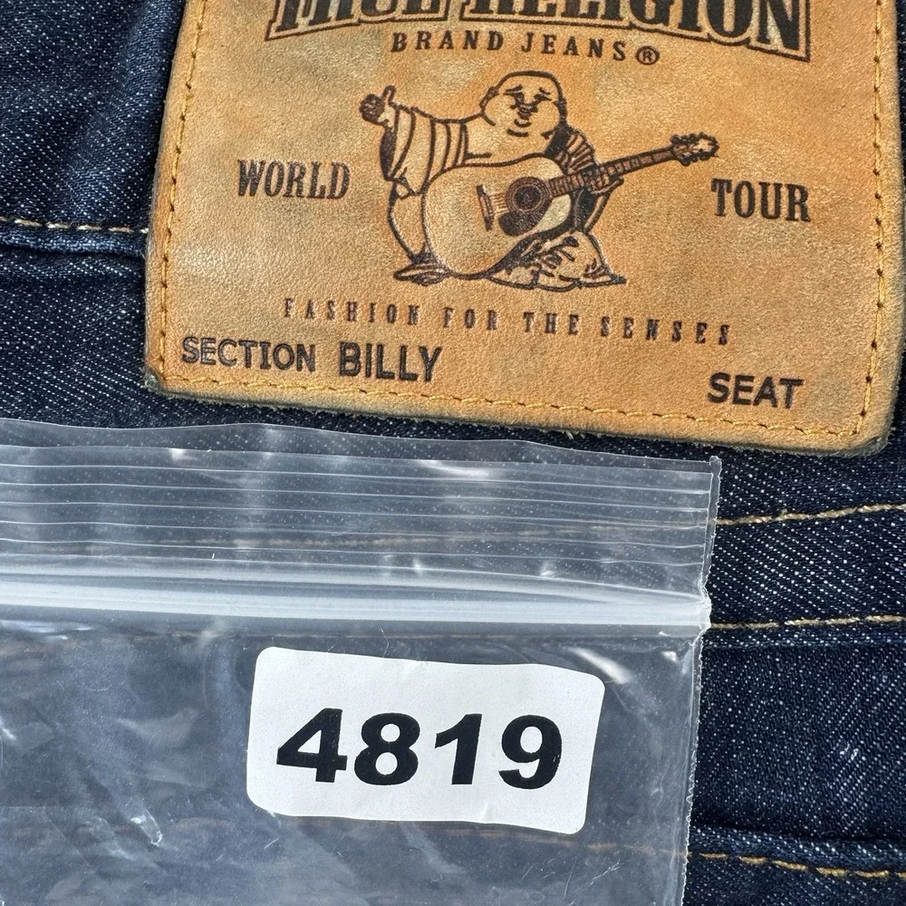 True Religion Dark Wash Billy Thick Stitch Men's‎ Jeans Size 36x28